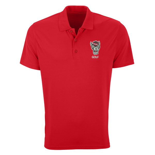 Red Men's Omega Polo - Wolfhead Log